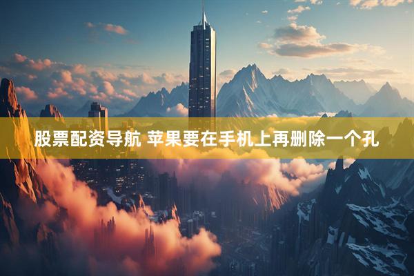 股票配资导航 苹果要在手机上再删除一个孔